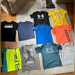 Sporty Kids Graphic Tee and Shorts Bundle 
Nike, UA and more Boys Large